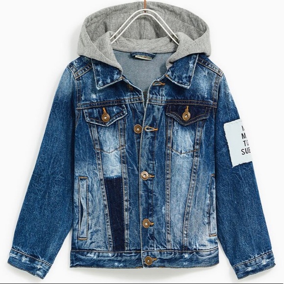 hooded denim jacket zara